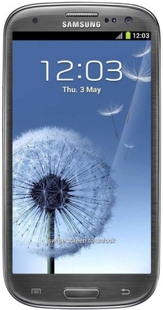 Смартфон Samsung Galaxy S3 GT-I9300 16Gb Titanium grey - Новомосковск